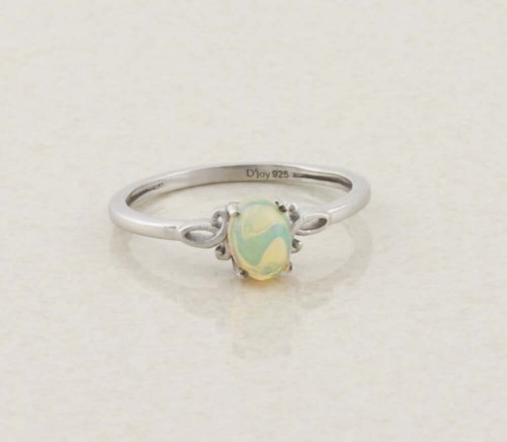 Sterling Silver Ethiopian Opal Ring Size 9 1/2
